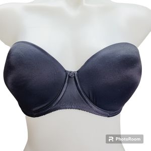 * Hanes 36C strapless underwire padded bra solid black